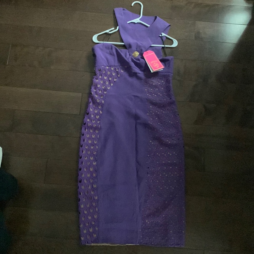 Versace for H&M Purple One-Shoulder Midi Dress
